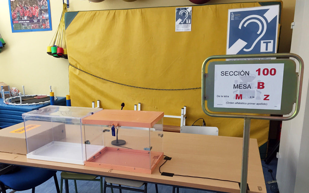 Mesa electoral con bucle magnético