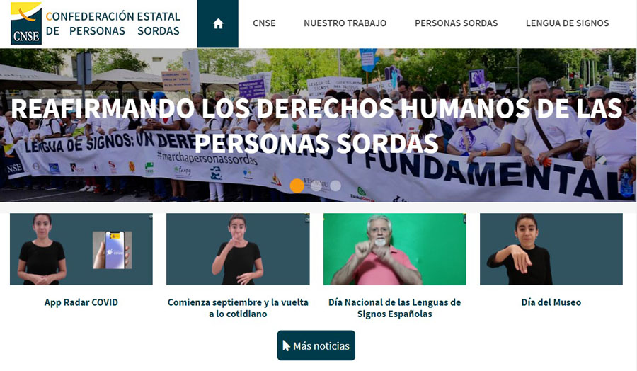 Portada de la página web