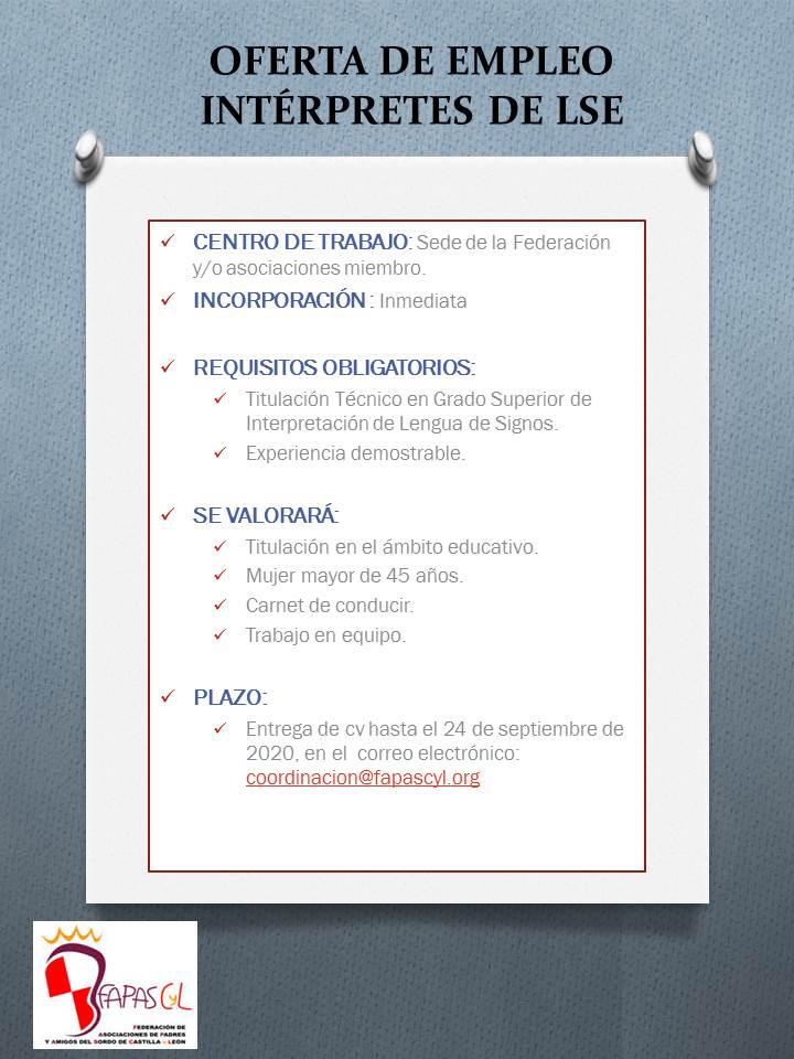 cartel de la oferta de empleo
